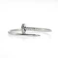 Sterling Silver | Plain CZ Nail Bangle