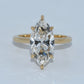  4CT YG Hidden Halo Solitaire Marquise Brilliant Lab Diamond Engagement Ring