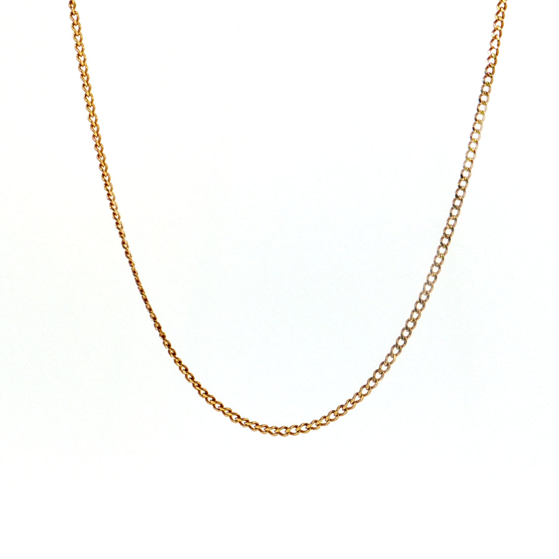 19.2K Portuguese Gold | 20" 1.5mm Thin Flat Curb Chain