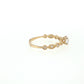 19.2K Portuguese Gold | Round CZ Engagement Ring with Milgrain Leaf-Shaped Accents