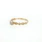 19.2K Portuguese Gold | Round CZ Engagement Ring with Milgrain Leaf-Shaped Accents