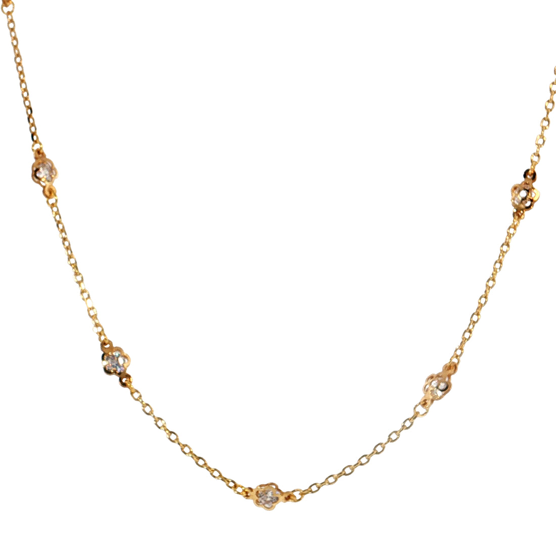 19.2K Portuguese Gold | CZ Necklace