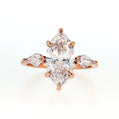 14K Gold | Rose Gold 2.51CT Three Stone Marquise Lab Diamond Engagement Ring