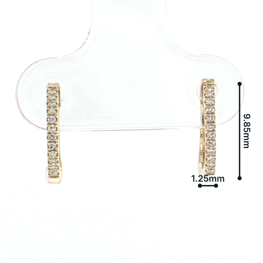 14K Gold | 0.08 cttw Natural Diamond Huggie Earrings