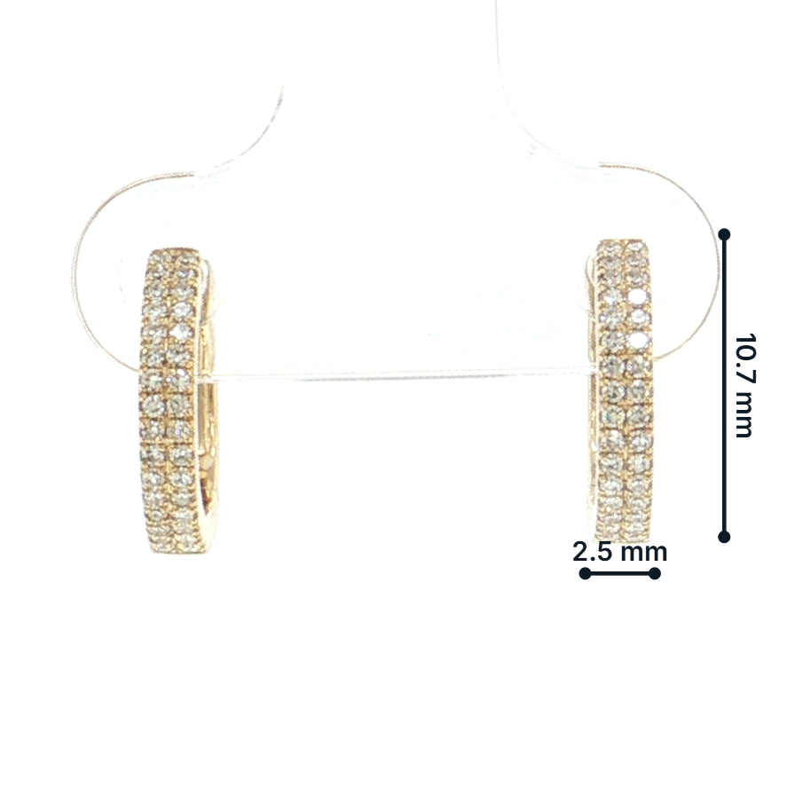 14K Gold | Double-Row 0.18 cttw Natural Diamond Huggie Earrings