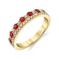 14K Gold | YG Ruby & Diamond .29ct Natural Diamonds .54 Natural Ruby Wedding/Anniversary Band