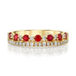 14K Gold | YG Ruby & Diamond .29ct Natural Diamonds .54 Natural Ruby Wedding/Anniversary Band