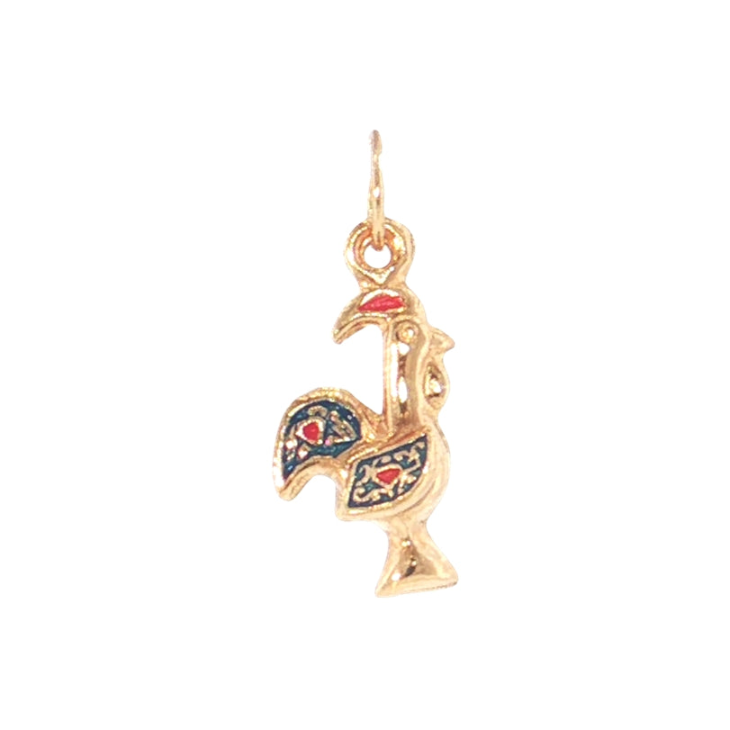 19.2K Portuguese Gold | Tiny Rooster in Flight Rooster (Galo de Barcelos) Charm
