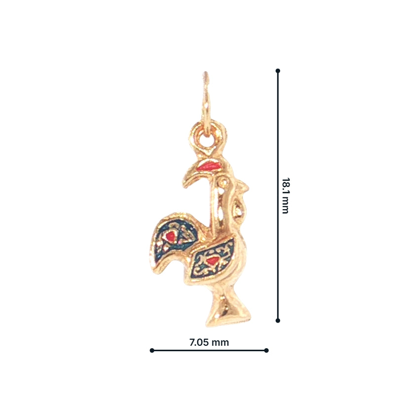 19.2K Portuguese Gold | Tiny Rooster in Flight Rooster (Galo de Barcelos) Charm