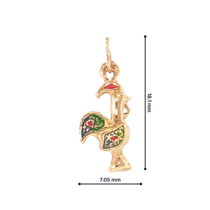 19.2K Portuguese Gold | Tiny Rooster in Flight Rooster (Galo de Barcelos) Charm
