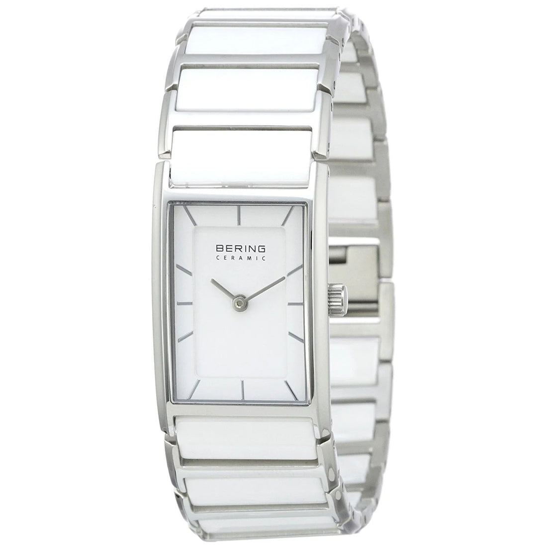 Bering | 30121-754 Ceramic Ultra-Slime Two-Tone Rectangle White Dial Women's Watch