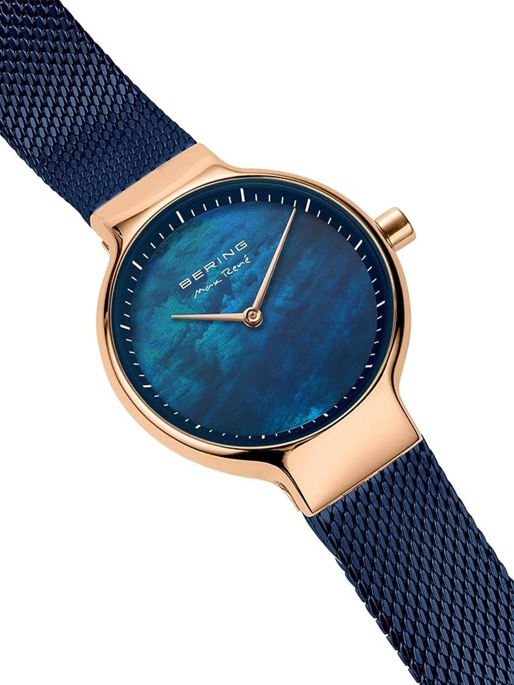 Bering |  Max René Ladies Watch 15527-367 Grey Mother-of-Pearl Dial Mesh Strap Rose Gold 