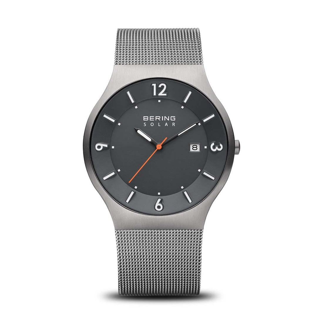 Bering | Solar Mens Watch 144440-077 Grey Dial and Mesh Strap