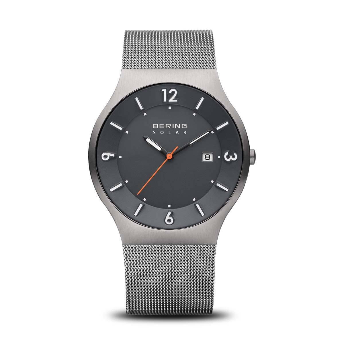 Bering | Solar Mens Watch 144440-077 Grey Dial and Mesh Strap