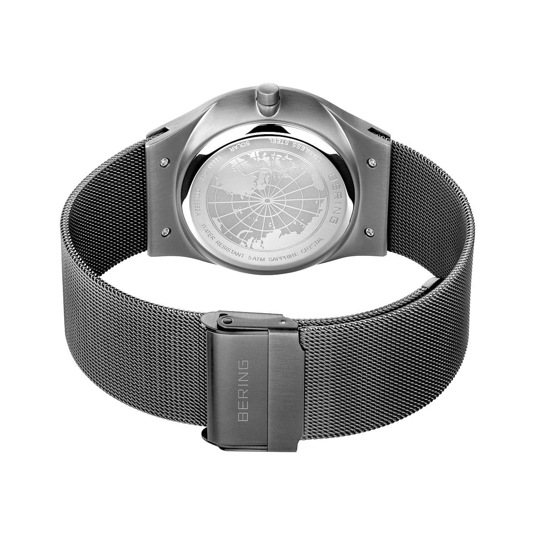 Bering | Solar Mens Watch 144440-077 Grey Dial and Mesh Strap Solar powered