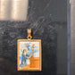 19.2K Portuguese Gold | Square Saint Rita (Santa Rita) Pendant