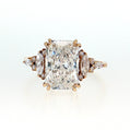 14K Gold | Vintage Inspired Yellow Gold 3.06CT Radiant Cut Lab Diamond Engagement Ring with Round and Marquise Natural Diamonds