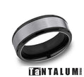 Benchmark | Men’s 8mm Tantalum & Black Titanium Wedding Band – Comfort Fit Ring (Size 10) CF108010BKTGTA10