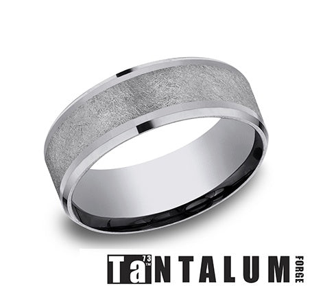 Benchmark 8mm tantalum men's wedding band size 10 CF128070GTA10