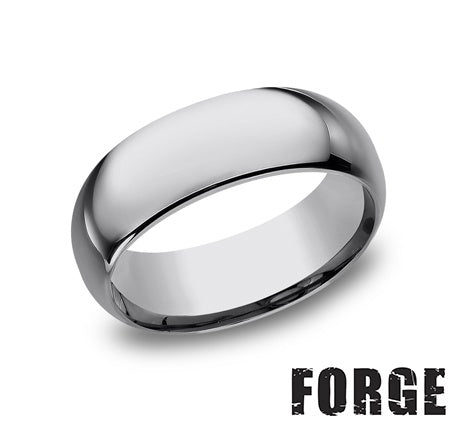 Benchmark | Men’s Two-Tone Tungsten Wedding Band – Brushed Finish with Polished Edges (CF180TG)