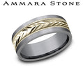 Benchmark 8mm tantalum and 14K yellow gold men's wedding band size 10 CF378003GTA14KY10