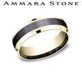 Benchmark 7mm black titanium 14K gold and Amara Stone men's wedding band size 10 CF447010BKT14KY10