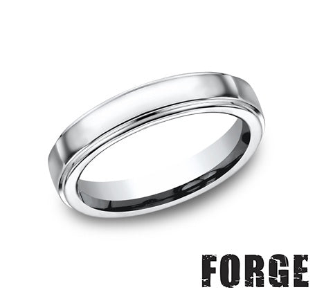Benchmark | Men’s Cobalt Chrome Wedding Band – Brushed Finish with Polished Edges (Size 10) (CF550CC10)