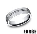 Benchmark | Men’s Cobalt Chrome Wedding Band – Brushed Finish with Polished Edges (Size 10) (CF56411CC10)