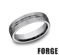 Benchmark | Men’s Two-Tone Tungsten Wedding Band – Brushed Finish with Polished Edges (Size 10) (CF56411TG10)