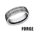 Benchmark | Men’s Two-Tone Cobalt Chrome Wedding Band – Brushed Finish with Polished Edges (Size 10) (CF57444TG10)