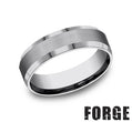 Benchmark | Men’s Two-Tone Cobalt Chrome Wedding Band – Brushed Finish with Polished Edges (Size 10) (CF66416TG10)