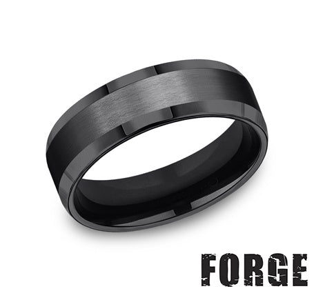 Benchmark CF67416BKT10 mens size 10 black titanium wedding band
