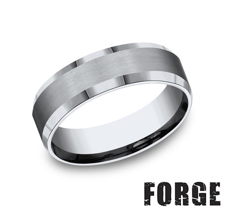 Benchmark CF67416T10 mens size 10 titanium wedding band brushed finish