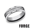 Benchmark | Men’s Two-Tone Cobalt Chrome Wedding Band – Brushed Finish with Polished Edges (Size 10) (CF67439TG10)