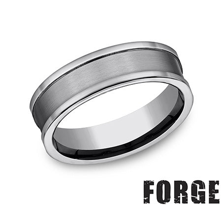 Benchmark CF67450TG10 mens size 10 two tone cobalt chrome wedding band