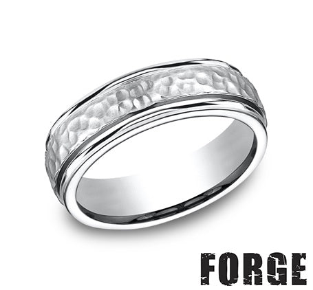 Benchmark | Men's Cobalt Chrome Wedding Band – Brushed Finish with Polished Edges CF67502CC Size 10