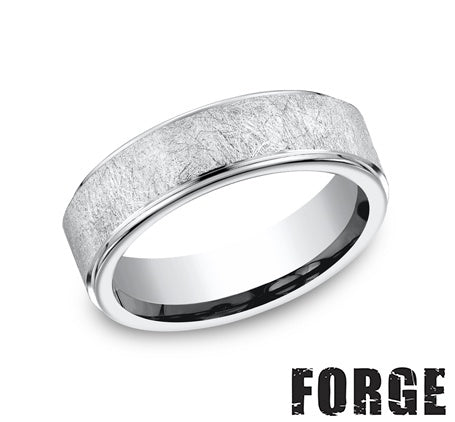 Benchmark CF67891CC10 mens size 10 cobalt chrome wedding band brushed finish