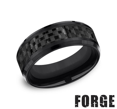 Benchmark CF68900CFBKT10 mens size 10 black titanium wedding band