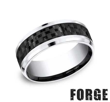Benchmark | Men's Cobalt Chrome Wedding Band – Brushed Finish with Polished Edges CF68900CFC Size 10