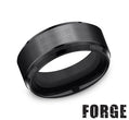 Benchmark | Men’s Black Titanium Wedding Band – Brushed Finish with Polished Edges (Size 10) (CF69486BKT10)