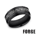 Benchmark | Men’s Black Titanium Wedding Band – Brushed Finish with Polished Edges (Size 10) (CF69488CFBKT10)