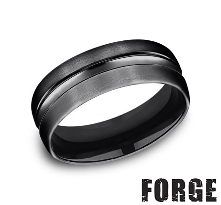 Benchmark CF717505BKT10 mens size 10 black titanium wedding band