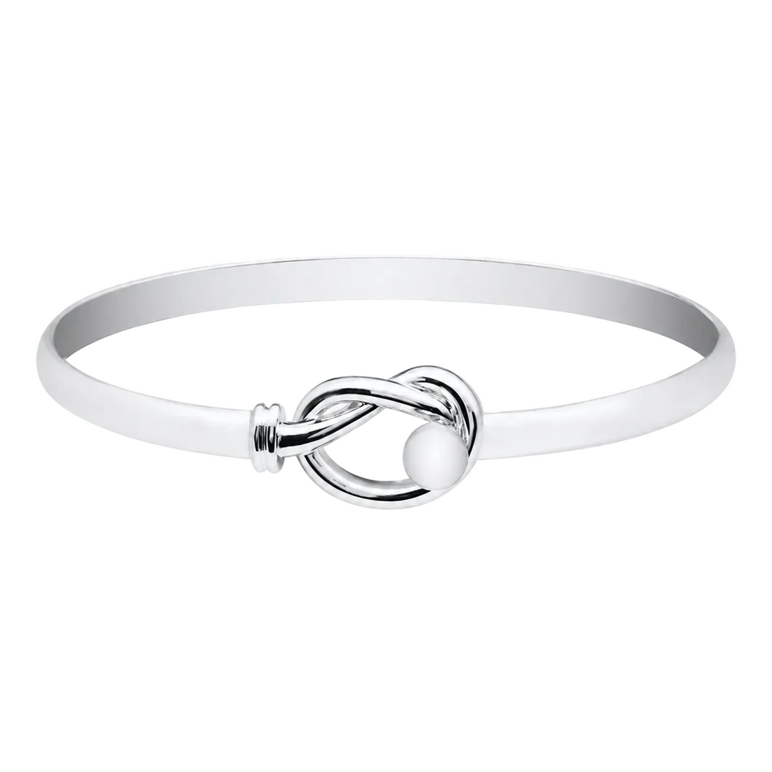 Black wok with a handle on a white background Cape Cod | Evening Tide 7" Sterling Silver Love Knot Cape Cod Bracelet