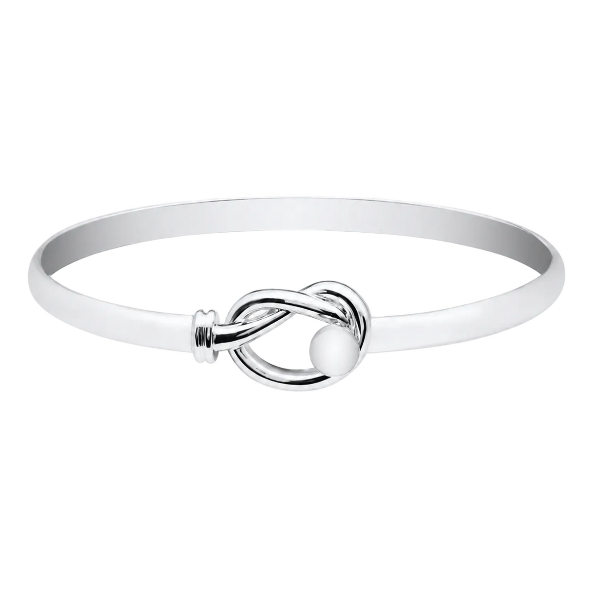 Black wok with a handle on a white background Cape Cod | Evening Tide 7" Sterling Silver Love Knot Cape Cod Bracelet