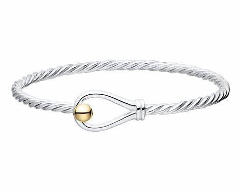 Cape Cod | Evening Tide Sterling Silver & 14K Yellow Gold 7" Loop & Ball Twist Cape Cod Bracelet