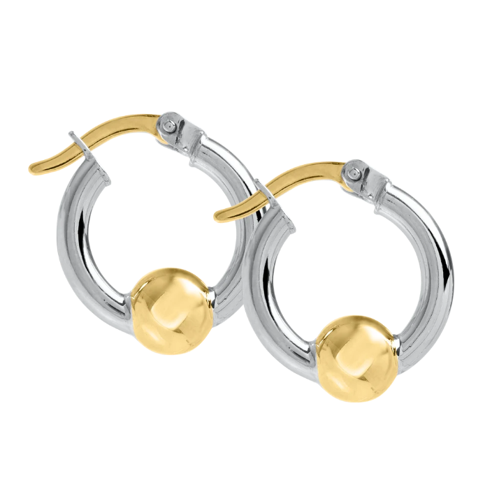 Cape Cod | Sterling Silver & 14K Yellow Gold Single-Bead Hoop Cape Cod Earrings