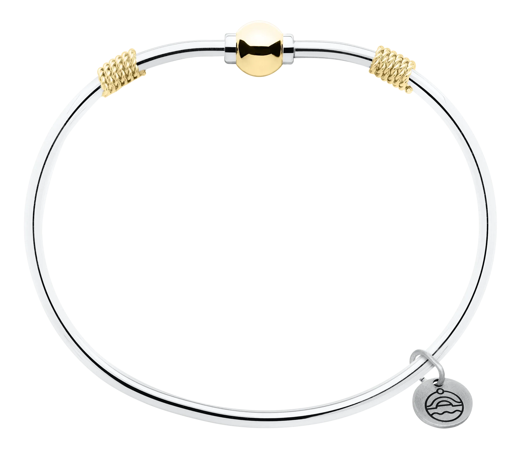 Cape Cod | Sterling Silver & 14K Yellow Gold Single Ball Bracelet with Rope Accent Cape Cod Bracelet