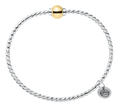 Cape Cod | Sterling Silver & 14K Yellow Gold Twisted Wire with Single Bead Cape Cod Bracelet