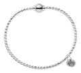 Cape Cod | Sterling Silver Twisted Wire Single Bead Cape Cod Bracelet