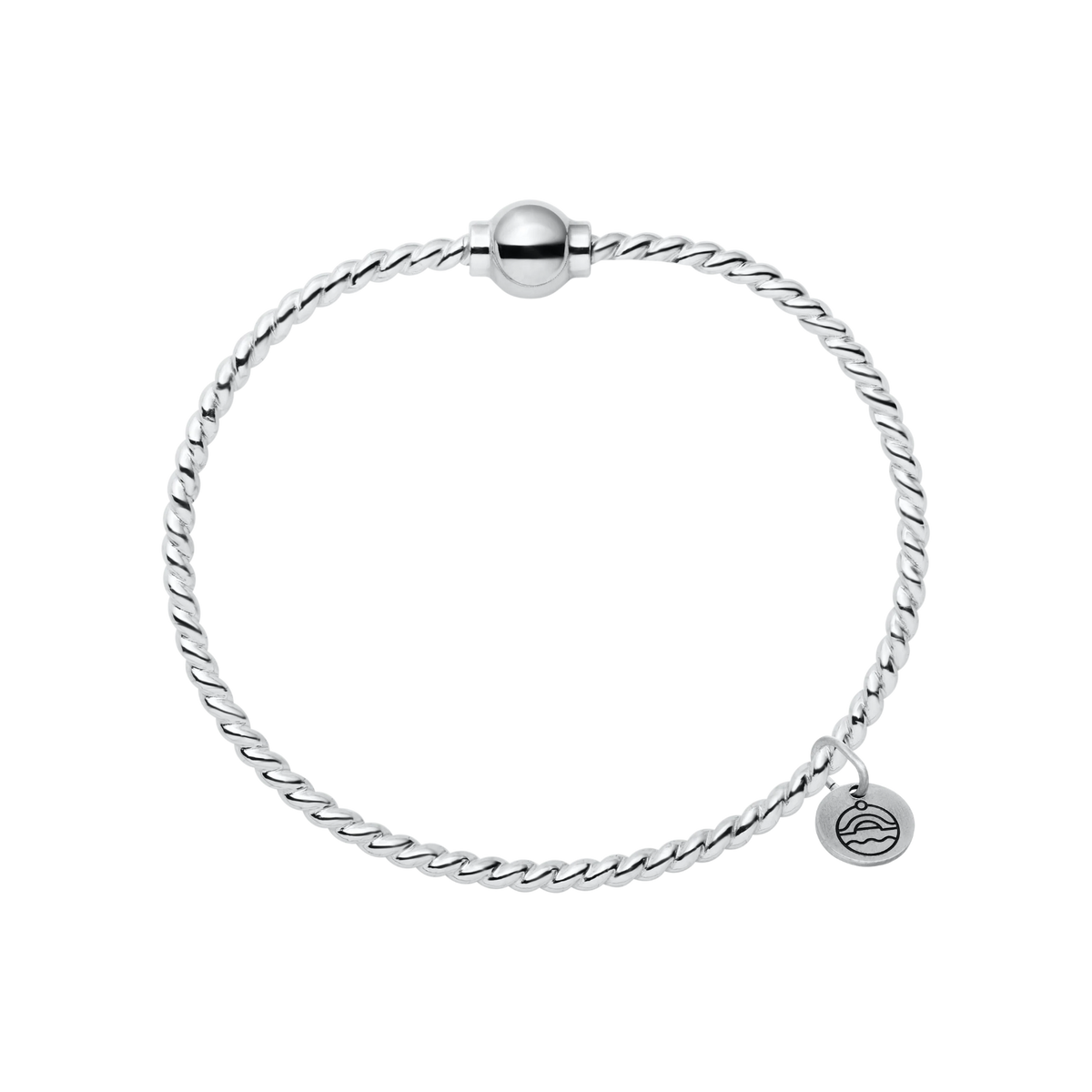 Cape Cod | Sterling Silver Twisted Wire Single Bead Cape Cod Bracelet